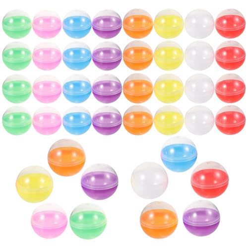 Ipetboom Vending Machine Capsules Empty: 50pcs Plastic Fillable Balls, 1.8 Inch Colorful Small Round Capsules Openable Storage Packing Balls, DIY Fillable Round Balls for Party Favor Prize