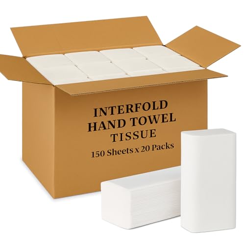 Swish Super Interfold Tissue Hand Towel - Embossed -20 Packets | 150 x 20 = 3000 Sheets