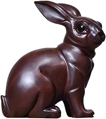 Amazon ウサギの動物の木彫りの部屋の装飾工芸品彫刻彫刻彫刻家の庭のオフィスハライ黒檀の装飾品の家具形の置物の固体木の装飾工芸品 色 B Size Height 12cm 置物 オブジェ オンライン通販