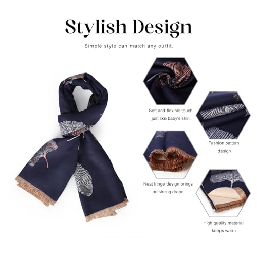 Sumato Scarf for Women Fall Winter Shawl Wraps Long Women Scarves Warm Soft Cashmere Feel Classic Apricot Style4