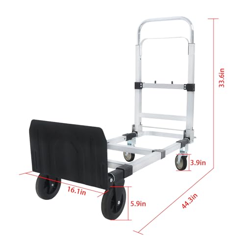Carretilla plegable con ruedas y freno 500 lbs miniatura 2