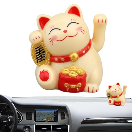 Fmzrbnih Bras Solaire de Chat - Maneki Neko Portable Solaire, Statue du Chat Maneki Neko Qui agite la Richesse | Chat Chinois Vif et Charmant, Bras oscillant de Chat