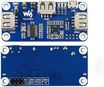 PoE Ethernet USB HUB HAT for Raspberry Pi Zero, RJ45, 3 USB Ports