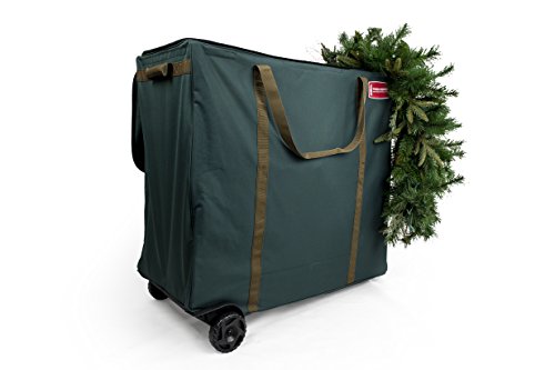 TreeKeeper [Multi Use Christmas Decoration Rolling Storage Bag] - Self Standing Container with ID Tag Holder for Easy Identification - Wheeled Garland Storage and Other Miscellaneous Decor Storage
