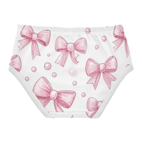 Wusikd Pink Bows 4 Girls' Underwear Cotton Girls Briefs Soft Toddler Underwear 2T2
