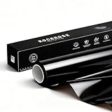 RockRose 2026 Ultra Gloss Black Vinyl Wrap for Cars 12 in x 5FT - Self Adhesive Car Wrap Vinyl Roll, Anti-Wrinkle & Air Release, Durable Piano Black Gloss Finish for Exterior & Interior