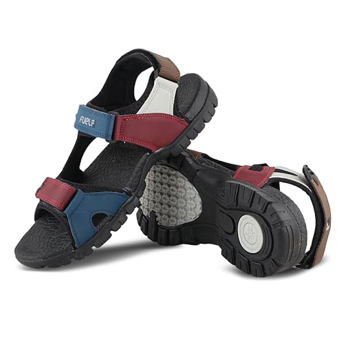 Image of FUEL Sandals & Floaters for Mens & Boys Comfortable & Lightweight Dailywear, Anti-Skid Flexible & Breathable for Running, Walking Stylish Casual Sandal for Outdoor Footwear For Gents (Rambo-01)