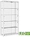 Only Garment Racks - White Aluminum Framed Showcase - Display Case Complete with LED Lights - Adjustable Shelves