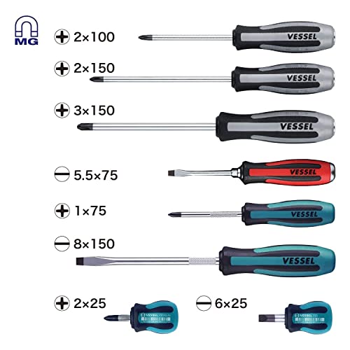 Vessel Megadora Impacta Screwdriver (8 Pcs Set) #TOP1
