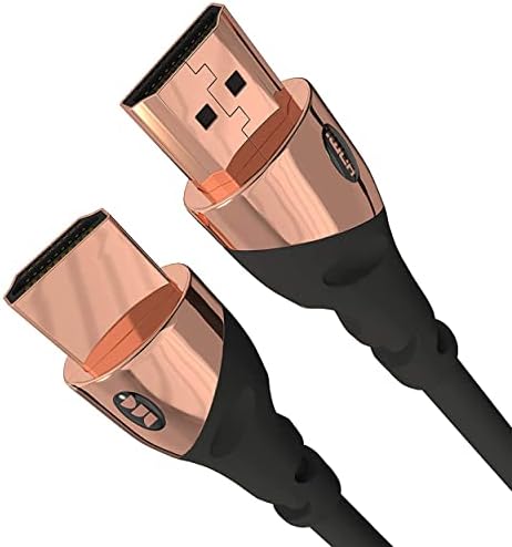 Monster HDMI 4K HDMI Ultra High-Speed Rose Gold 2.1 Cable – 21 Gbps, 4K at 60Hz for Superior Video and Sound Quality – HDMI Cables for PS5, Apple TV, Roku, Smart TV, Xbox Series X, and Series S – 12FT