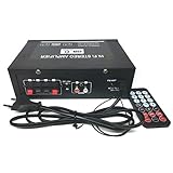 600W Mini Amplificador Audio BT, HiFi Audio Estéreo Amplificador 2CH Pantalla LCD de Alta fidelidad, BT FM Radio Portátil Auto Home 12 V/220V, Mando a Distancia Audio Amplificador
