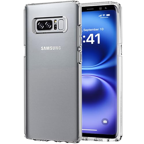 for Samsung Galaxy Note 8 Clear Case, Anti-Yellowing 6.3-Inch Slim Fit TPU and PC Cover with Camera Protection Wireless Charging Heavy Duty Protection Lightweight Shockproof Anti-Slip Protective phone
