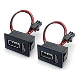 MCAOAL Power Telefonsteckdose mit Kabelanschlüssen, Lampenlade Ersatz, 2-Port Adapter für LED Lichtspielzeug, dauerhafte USB Buchse, Typ C Doppelschicht