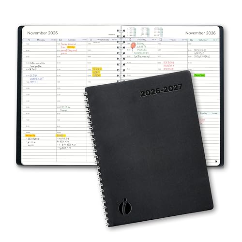 Academic Planner 2026-2027 - Hourly 2026-2027 Planner Weekly and Monthly - Appointment Book with Flexible Cover, Twin-Wire Binding - Simple Design for Productivity. June 2026 - July 2027. 6.5 x 8.5
