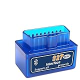 Bluetooth Mini Scanner Bluetooth V2.1,327 Diagnostic Tools Engine System for Android, iOS and Windows,for Petrol and Diesel Cars