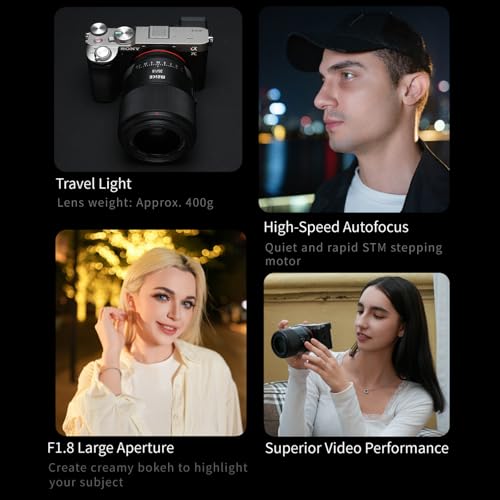 Image of Meike 35mm F1.8 Pro Wide Angle Auto Focus STM Full Frame High Resolution 8K Portrait Prime Lens Compatible with Sony E Mount Cameras A7 A7III A7IV A7R A7RIII A7R IV A7SIII A9 A7C A7CII A7C A7CII