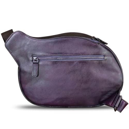 IVTG Genuine Leather Sling Bag for Women Vintage Real Leather Sling Backpack Fashion Shoulder Crossbody Bags Chest Bags3