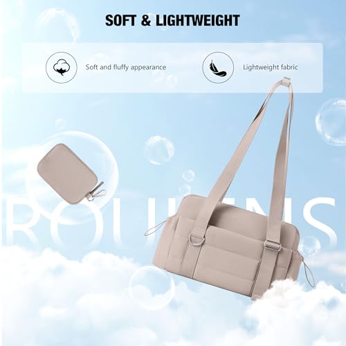 Image of ROULENS Small Gym Bag for Women 2 Set Mini Gym Duffle Bag with Wet Compartment and Coin Wallet, Gym Tote Bag for Workout /Sport /Travel
