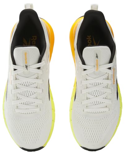 Reebok Men's Low-Top Sneakers, Chalk Black Electric Amber, 7