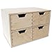Creative DECO Pequeña Cajonera Madera | 4 Cajones | 28,5 x 20 x 19 cm | Mini Armario de Almacenaje | Madera Contrachapada sin Tratar Pintar, Decoupage y Decoración