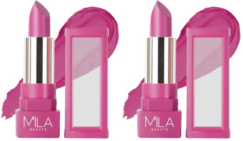 Image of MILA BEAUTE Matte Lipstick | Highly Pigmented & Lightweight Formula | Matte Finish | Gives Full Coverage | Shade - (Pack of 2)