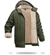 Boladeci Men's Sherpa Lined Hoodie Jacket Winter Warm Heavy Weight Zip Up Hooded Sweatshirt Thick...