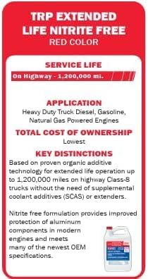 T R P Extended Life Nitrite Free Coolant, Red, 2 Pack, Heavy Duty Truck Engines