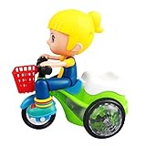 SUPVOX Dreirad mit LED lichtern Kreatives Kunststoff Trike für Mädchen Ab Jahren Multifunktional Einfach zu Montieren Leuchtet zur Musik Farblich Sortiert Langlebig Zufällige Farbe