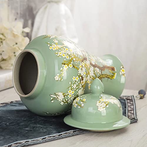 Mjwdp Ceramic Ginger Jar Decoration Large-Capacity Storage Jar With Lid Living Room Home Decoration #TOP4