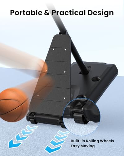Image of IGL Basketball Hoop Outdoor with 52 Inch Shatterproof Backboard, 10FT Height Portable Basketball Hoop Outdoor, Adjustable Basketball Goal System