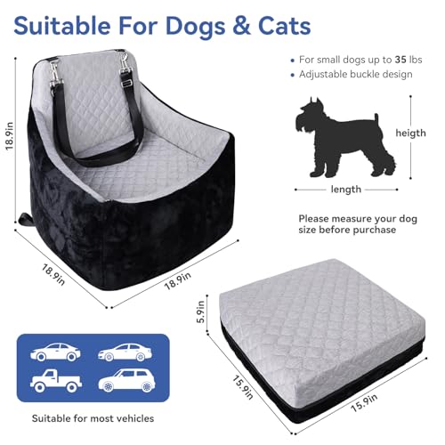 Dog Car Seat Under 30 lbs,Double-Cooling/Warm,Washable,Safety Leash by MH MYLUNE HOME - Used condition - Image 3