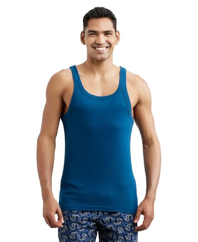 Image of Jockey US26 Men Super Combed Cotton Rib Square Neck Gym Vest
