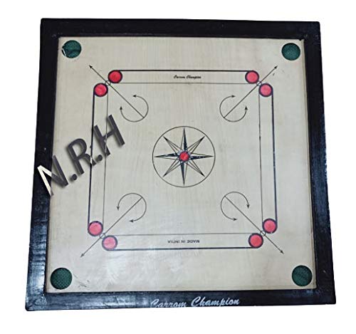 Large Carrom Wooden Game 26 x 26 Board, Coins & Striker Set Family Game