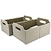 LA JOLIE MUSE Ensemble de 2 paniers de Rangement, Bac de Rangement Pliable en Tissu Tweed pour Armoire Étagère Cabinet Cubique, Organisateur de Rangement Polyvalent, Kaki