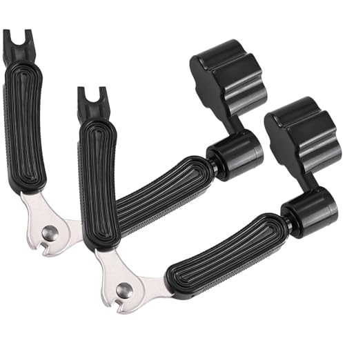 2 Pack Guitar String Winder, Guitar String Winder Tool, Guitar Bridge Pin Puller and Cutter, 3 In 1 Multifunctional Guitar String Peg Tuner Winder for Acoustic Electric Guitar