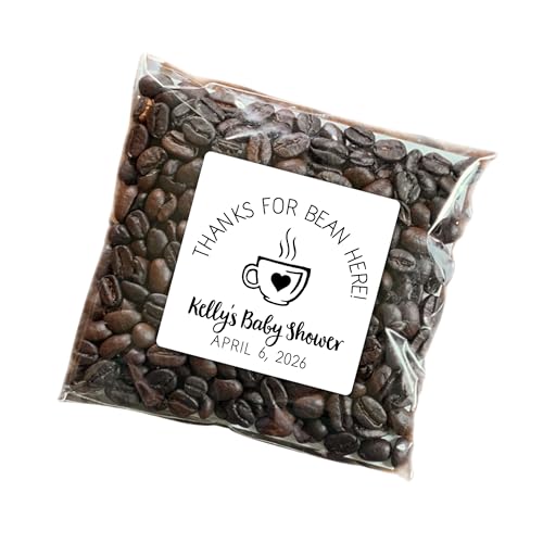 Personalized Baby Shower Favor Labels, Thanks for Bean Here