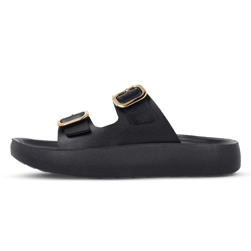 Image of WALKAROO Women's Comfort Flat Sandals|Soft Cushioned Footbed, Lightweight PU Platform Sole|CasualWear,Travel,Outdoor,office wear,Stylish,Trendy Sandals|WLP74038