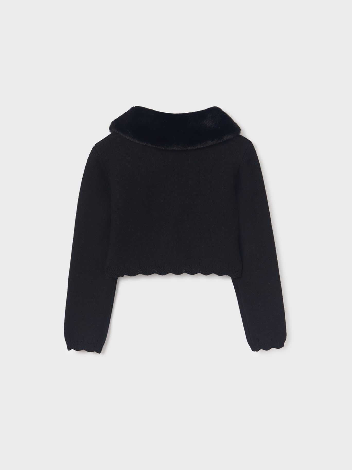 Abel & Lula Cardigan Tricot Colletto pell per Bambine e Ragazze Nero 5 Anni (110cm)