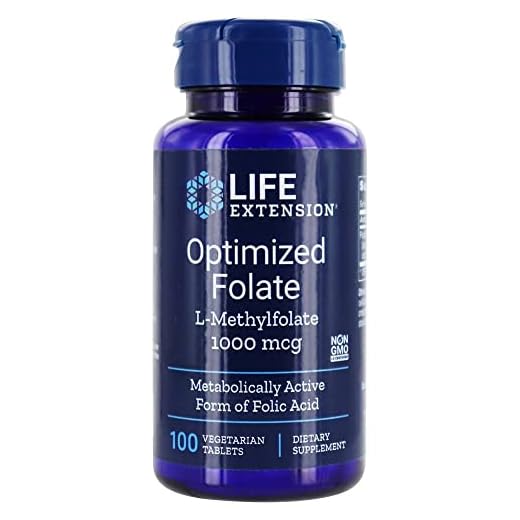 Metil Folato Otimizado Optimized Folate 1000mcg (100 Tabletes) Life Extension