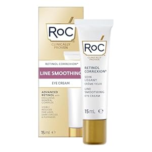 RoC – Retinol Correxion Line Smoothing Eye Cream – Visibly Reduces Puffiness & Dark Circles – Anti-Wrinkle & Aging Treatment for the Delicate Eye Area – Pure RoC Retinol & Mineral Complex – 15 ml