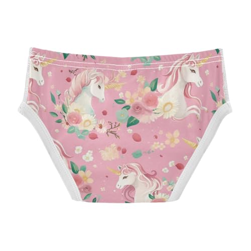 Wusikd Unicorns Flowers Boys' Underwear Cotton Pink Flowers Boys Briefs Soft Toddler Underwear 2T2