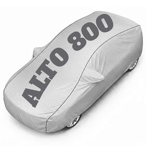 Image of Superior Grade Quality Alto 800 Cover (All Variants) Car Body Cover - 100% Waterproof Custom Fit with Mirror Pockets | Triple-Stitched Elastic Design, Heat Reflective, Anti-Dust, All-Weather