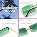 FEISEDY Rimless Rectangle Sunglasses - Vintage Candy Color - Beach Driving Fashion Accessory B2642 Gradual Green