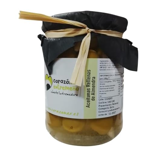 Aceitunas Rellenas de Almendra Gourmet Extremadura Corazón Extremeño