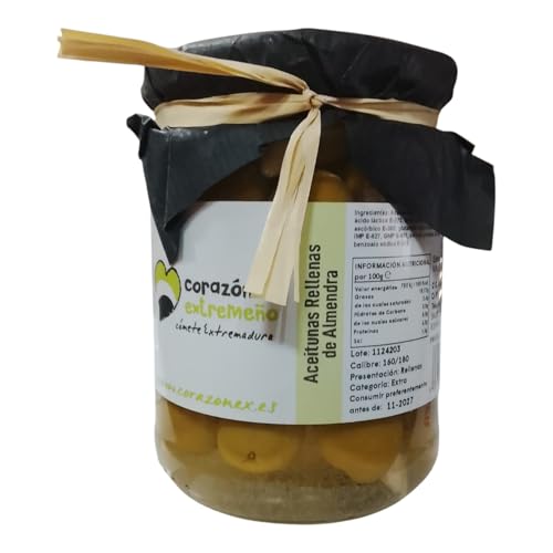 Aceitunas Rellenas de Almendra Gourmet Extremadura Corazón Extremeño