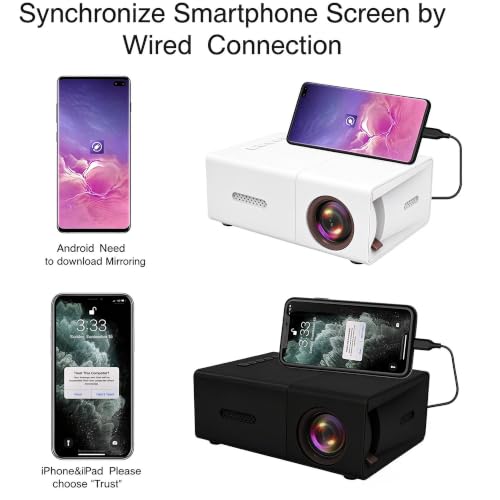 Portable LCD Projector, Mini Portable Projection Angle Adjustable LED Projector for Home Theater-Black - image 5