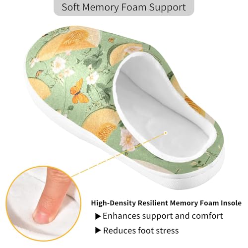 JUNZAN Beauty Cantaloupe Fruit Green Women Home Cotton Slippers Closed Toe Memory Foam Foam Slippers for Travel Birthday Presents 6-72