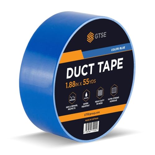 GTSE Blue Duct Tape, 2 in x 55 yd (164 ft), Heavy Duty Waterproof Repair