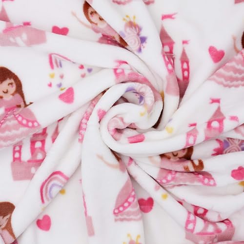 Image of Flannel Toddler Blanket - 50 inchx40 inch Soft Kids Throw for Boys & Girls - Perfect for Naptime, Travel & Bedding (Princess)