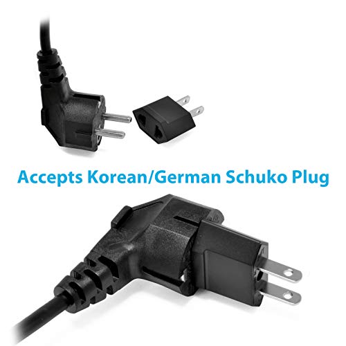 Image of Ceptics European to US Plug Adapter Socket, Europe Asia China Korea to USA 2 Pin Adaptor Type C to Type A Power Wall Adapter, Japan, Canada, Round to Flat Pin (12 Pack)